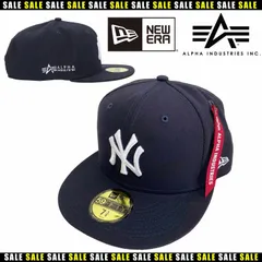 【さらに値下げしました！】【特別価格】 NEW ERA × ALPHA INDUSTRIES ニューエラ アルファ Wネーム ダブルネーム コラボ キャップ 帽子 59FIFTY ニューヨーク ヤンキース MLB メンズ レディース ユニセックス ネイビー