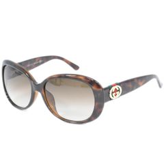 本物 グッチ GUCCI シェリーライン インターロッキングG サングラス アイウェア プラスチック ブラウン GG3660 眼鏡 メガネ 服飾小物 中古 【フォロー割】