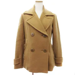 バーバリーブルーレーベル BURBERRY BLUE LABEL Pコート ピーコート ダブル ハーフ丈 メルトン生地 ベージュ 38 M位 ■GY14のサムネイル