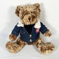 M&M Teddy Bear Wearing Denim Jacket　エムアンドエムズ　テディベア　デニムジャケット　刺繍　ヴィンテージ　アンティーク　アメトイ