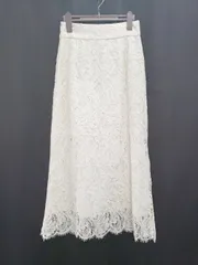 ◇ ⊂ NATURAL BEAUTY BASIC レース ロング ナロー スカート サイズM アイボリー系 レディース E  【1507230007469】