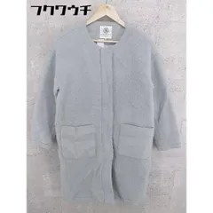 ■ Lugnoncure ルノンキュール 長袖 ノーカラーコート サイズM ライトグレー レディース 【中古】 【1101190009312】
