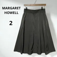 MARGARET HOWELL  マーガレットハウエル  フレア スカート 光沢 カーキ サイズ2 M 2019AW