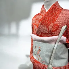 鹿の子絞り赤地×菊模様　総絞り小紋　袷【A】