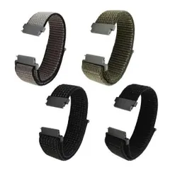 ナイロン製 腕時計ベルト 20mm 22mm マジックテープ式 工具不要 4カラー