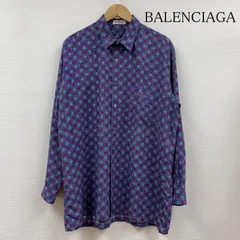 BALENCIAGA ネイビー チェック柄 長袖シャツ 34 brand-td-store_e10-st30627