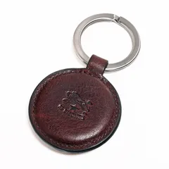 新品 イルビゾンテ IL BISONTE キーリング キーホルダー サークルプレート メンズ レディース レザー ダークブラウン SKH182 PO0001 BW432【ネコポス】