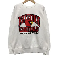 ビンテージ 80s USA製 フルーツオブザルーム FRUIT OF THE ROOM スウェット NFL M相当(L表記) スエット トレーナー 長袖 アリゾナカージナルズ ホワイト レッド Made in USA 古着 X101