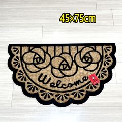 コイヤーマット　玄関マット　屋外用　薔薇　半円　約45×75cm　welcome　ローズ　送料無料