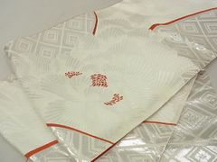 白地 金糸 扇面 菊 華紋 袋帯 - メルカリ