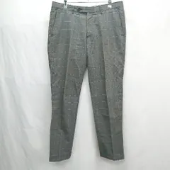 ◇ Θ UNITED ARROWS green label relaxing チェック柄 スラックスパンツ サイズL グレー メンズ E  【1502180083303】