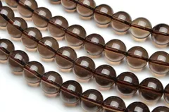 茶水晶（スモーキークォーツ）14mm １連（約38cm） パワーストーン 天然石 _R77-14