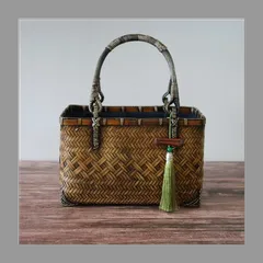 ハンドメイド★ 竹かご 籠バッグ 竹細工 ハンドバッグ 和装 夏 工芸品