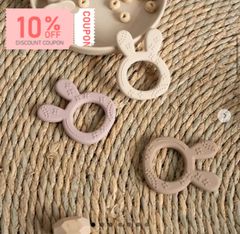 【ショップフォローで10%OFF♡】歯固め　おしゃぶり　はがため　知育　うさぎ　可愛い　シリコン　くすみ　ファーストトイ　赤ちゃん　ベビー　ギフト　誕生日　ハーフバースデー