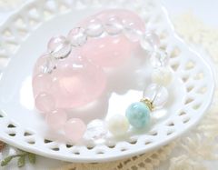 天然石ラリマーとローズクォーツのブレスレット✧愛の調和 /24