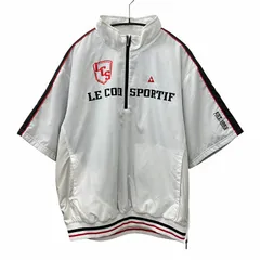 ルコックスポルティフ le coq sportif ハーフジップ 中綿 ブルゾン ウインドブレーカー ゴルフ ウエア ロゴ 半袖 LL 白 ホワイト 0714