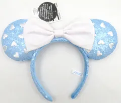 東京ディズニーリゾート カチューシャ スパンコール (水色/白/ハート)