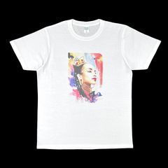 オリジナル ミュージック Tシャツ Sade シャーデー アデュ UKソウル スムースジャズ グラマー賞バンド ヴォーカリスト 王冠 クラウン ティアラ ペイント グラフィティ 白 ホワイト XS(SS) S M L XL(LL) ジャスト オーバー サイズ