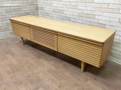 ●美品 ケユカ keyuca マライカ TVボードⅢ テレビボード テレビ台 ローボード リビング収納 160cm幅 オーク ナチュラル 北欧 (畑773)