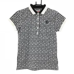 【超美品】マスターバニー 半袖ポロシャツ 白×黒 チェック ドット  レディース 0(S) ゴルフウェア MASTER BUNNY EDITION