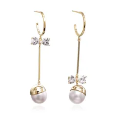 【新着商品】女性 プレゼント 誕生日 アクセサリー 金属アレルギー対応 CZキュービックジルコニア ジュエリー パール大粒 真珠 揺れる イヤリング RGP 18K 人気 レディース ピアス パール [K.L.Y]