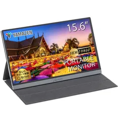【人気商品】1080P モバイルディスプレイ 1670万色 日本設計 Type-C/HDMI-mini 15.6インチ ブルーライト機能 IPSパネル ゲームモード搭載 (PS4 モバイルモニター / XBOX/Switch/PC/タブレット 対応) 内蔵スピのサムネイル