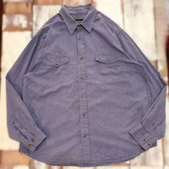 ヴィンテージ　EDDIE BAUER エディーバウアー 長袖シャツ ストライプ　XL ブルー系