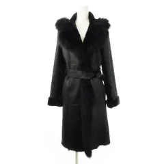 ラムレザー♡MONCADA ロングコート　ムートン　フォックス　リアルファー M ラムレザー♡MONCADA ロングコートムートンフォックスリアルファー M
