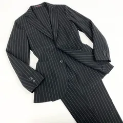 55f5 《美品》 THE GIGI ザ ジジ ストレッチ シアサッカーストライプ セットアップスーツ テーラードジャケット ブレザー スラックス トラウザーパンツ イタリア製 M217 44 ブラック