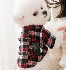 犬の服　チェックアウター