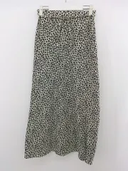 ◇ ◎ LOWRYS FARM 豹柄 レオパード ロング フレア スカート サイズF アイボリー ネイビー レディース P  【中古】 【1211080007257】