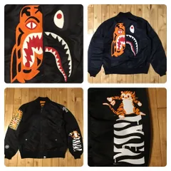 TIGER SHARK MA-1 Bomber Jacket Mサイズ black a bathing ape BAPE 