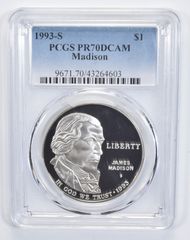 PR70 1993-S DCAM ジェームズ・マディソン記念銀貨 PCGS