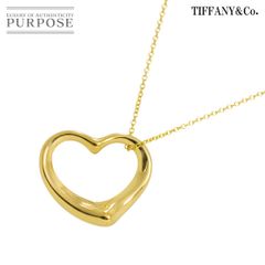 ティファニー TIFFANY&Co. オープンハート 幅22mm ネックレス 40cm K18 YG イエローゴールド 750 Open Heart Necklace 90288318