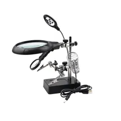 【特価商品】拡大鏡 フレキシブル スタンドルーペ LEDライト付き 電子基板 精密作業用 10倍レンズ 7.5倍 2.5倍 精密機器 拡大ルーペ 多機能作業台 .A