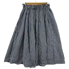 Samansa Mos2 サマンサ モスモス ギンガムチェックロングスカート sizeF/ネイビー×ホワイト