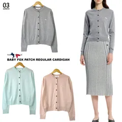 MAISON KITSUNE メゾンキツネ BABY FOX ウール100%カーディガン 2025 新作 MAISON KITSUNE レディースカーデ 前釦カーデ レディーストップス ウールカーデ 長袖 クルーネック 刺繍