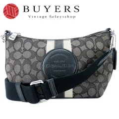 【中古】 コーチ ショルダーバッグ 5483 シグネチャー キャンバス レザー グレー ブラック ホワイト シルバー金具 ポシェット 斜め掛け 調整可能 レディース 女性 COACH