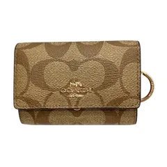 COACH コーチ キーケース F77998 鍵入れ シグネチャー ベージュ【中古】JA-24223