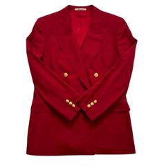 Aquascutum アクアスキュータム テーラードジャケット 赤系 ヴィンテージ ダブルジャケット ダブルボタン ウール レディース 9号 Mサイズのサムネイル
