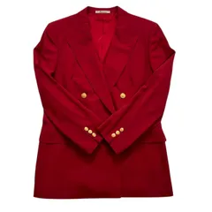Aquascutum アクアスキュータム テーラードジャケット 赤系 ヴィンテージ ダブルジャケット ダブルボタン ウール レディース 9号 Mサイズ