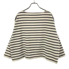 トラディショナル ウェザーウェア ボーダー 7分袖 カットソー S グレー×ホワイト TRADITIONAL WEATHER WEAR レディース 古着 【240330】