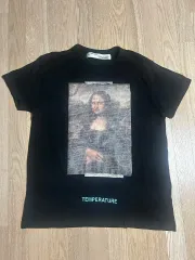 s*8様 Off-Whiteモナリザプリント ブラック ロングスリーブ Tシャツ s*8様 Off-Whiteモナリザプリント ブラック ロングスリーブ Tシャツ