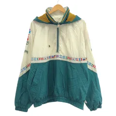 【中古】STARTER 90s アノラックパーカー サイズXL 白/緑 オリンピック 国旗柄[91]のサムネイル