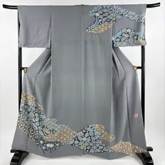 辻ヶ花➕長襦袢樋熊哲也　訪問着フルセット　着物　正絹　作家物　ベージュ　A1 平和屋本店□極上 樋熊哲也 訪問着 辻が花 絞り 手描き 金通し地