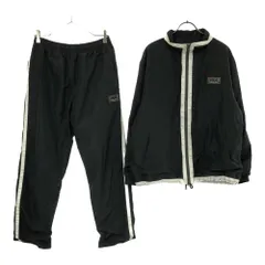 フィラ 90s バックロゴ刺繍 トレーニング 長袖 トレーニングウェア 上下 セットアップ M ブラック×ホワイト FILA ウエストゴム オールド メンズ