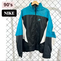 90s NIKE ナイキ 銀タグ ナイロンジャケット 黒 ワンポイント 刺繍 スウッシュロゴ 90年代ヴィンテージ US古着 古着　レトロ　アメカジ L メンズ