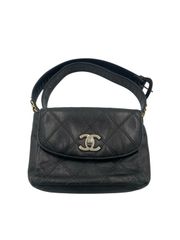 シャネル CHANEL ビコローレ ウエストバッグ ウエストポーチ ボディバッグ レザー ブラック レディース 【中古】