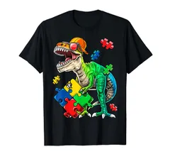 新生活応援SALE T Rex 恐竜自閉症啓発パズルピース子供向けギフト Tシャツ