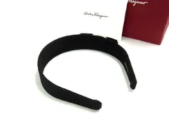 ■新品■未使用■ Salvatore Ferragamo フェラガモ ヴァラリボン キャンバス カチューシャ 髪飾り ヘアアクセサリー ブラック系 AF8232ｱZのサムネイル